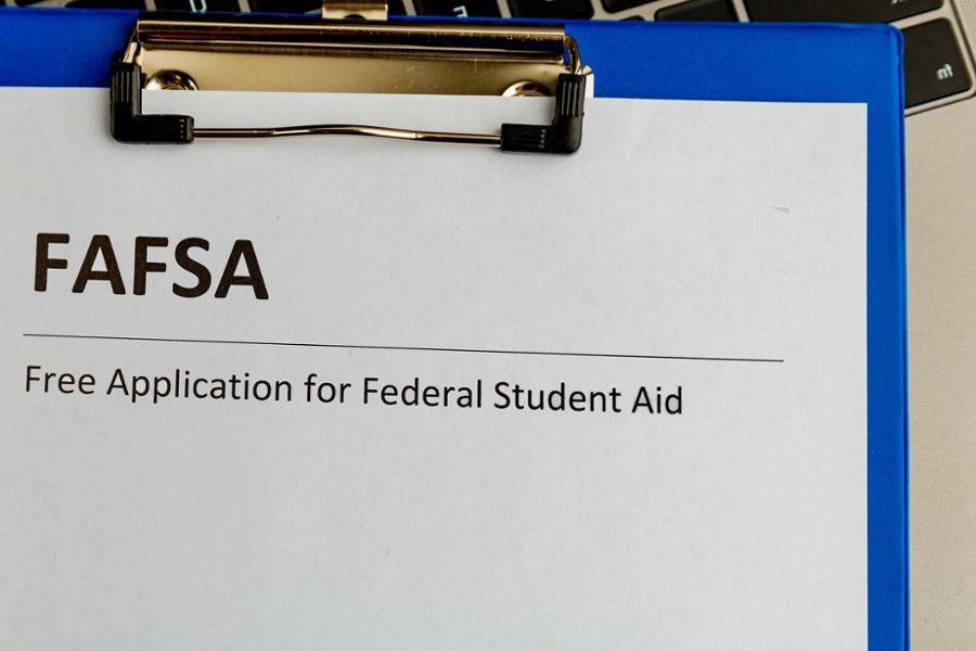 fafsa application on a clipboard
